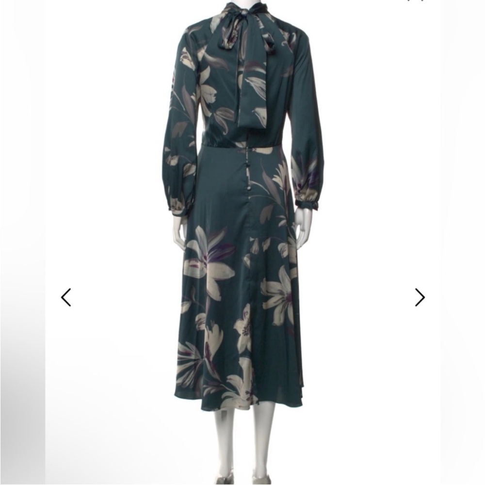 Teri Jon BY Rickie Freeman Chic Floral Midi Dress with Tie Neck Size 10 - Picture 6 of 10